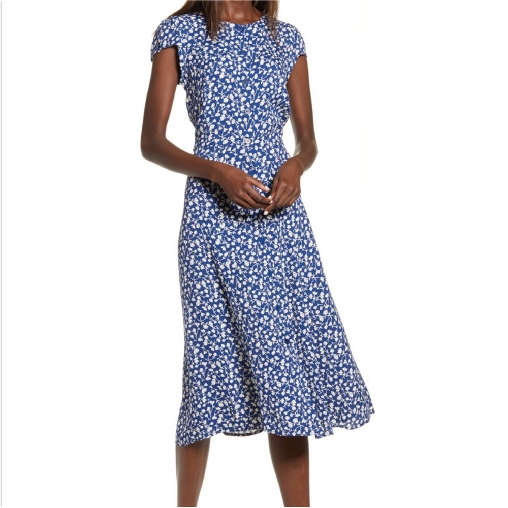 Reformation blue floral Fauna Dress